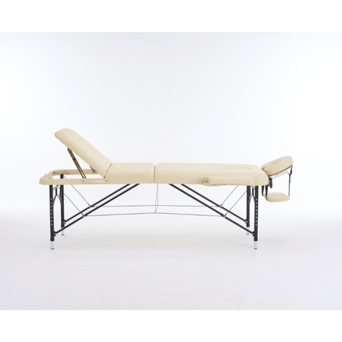 3 - Section 4" Aluminum Portable Massage Table - Black / Cream MTA131 - GreenLife - Portable Massage Table