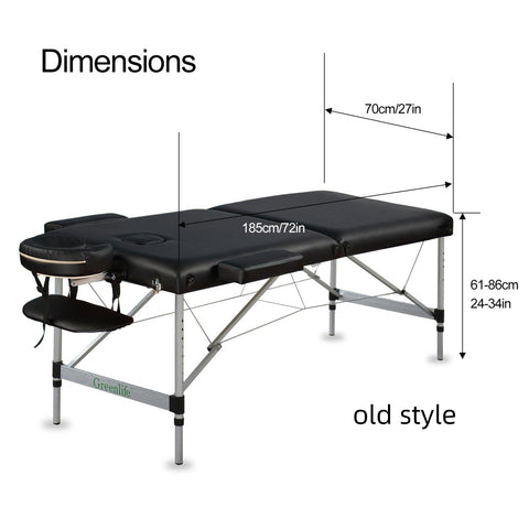 Table de massage portative super stable en aluminium à 2 sections de 5 po - MTA122
