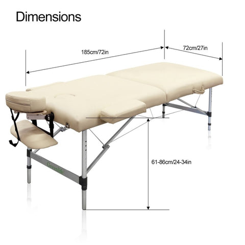 2 - Section 5" Aluminum Super Stable Portable Massage Table - MTA122 - GreenLife - Portable Massage Table