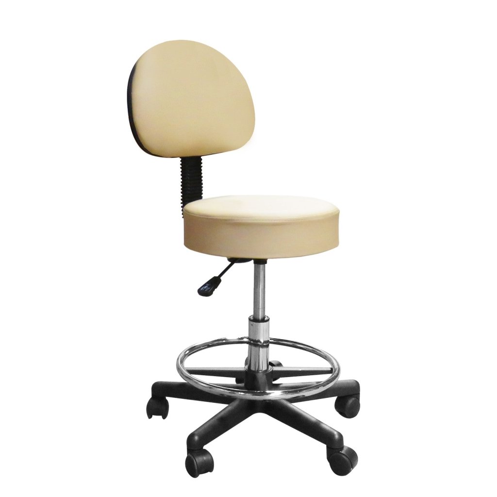 Deluxe Hydraulic Adjustable Swivel Rolling Stool with Wheels - GreenLife - Rolling Stool