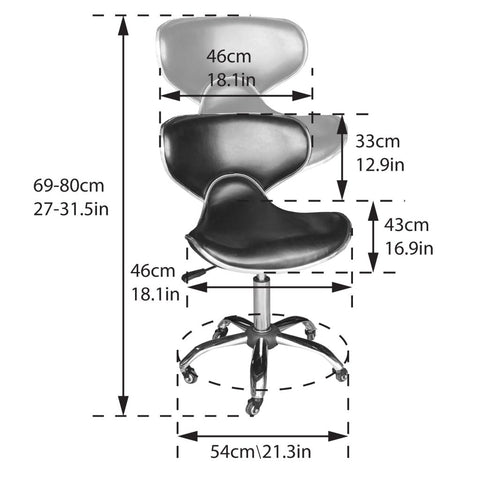 Premium Butterfly Hydraulic Lift Rolling Stool - RSWB201/2 - GreenLife - Rolling Stool