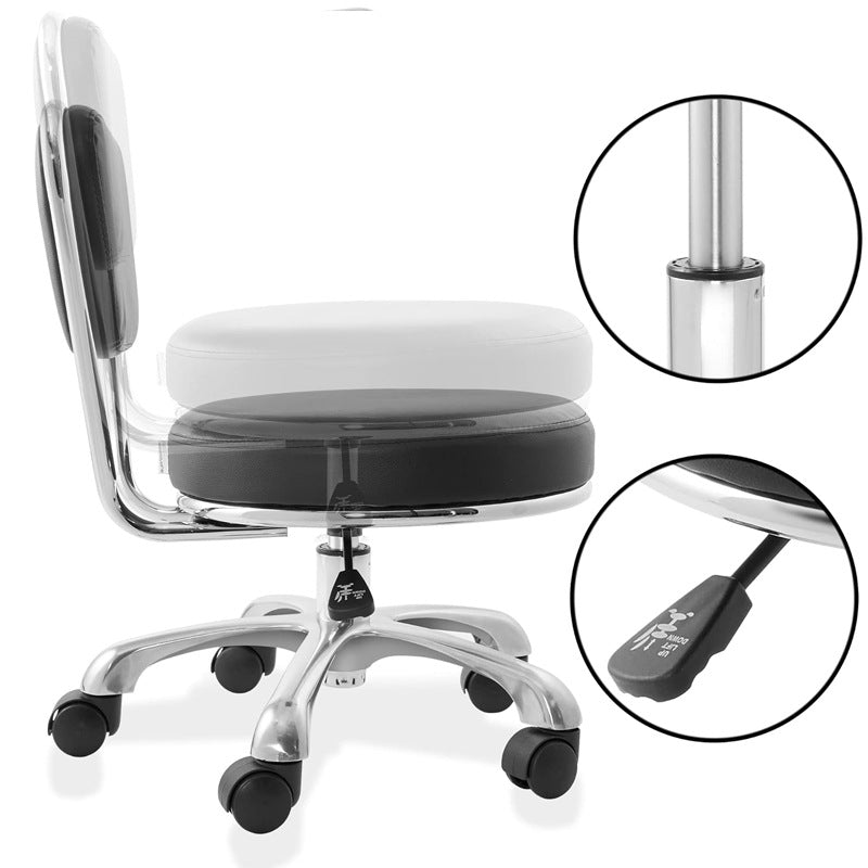 Greenlife adjustable salon rolling stool with back support - Greenlife - Rolling Stools