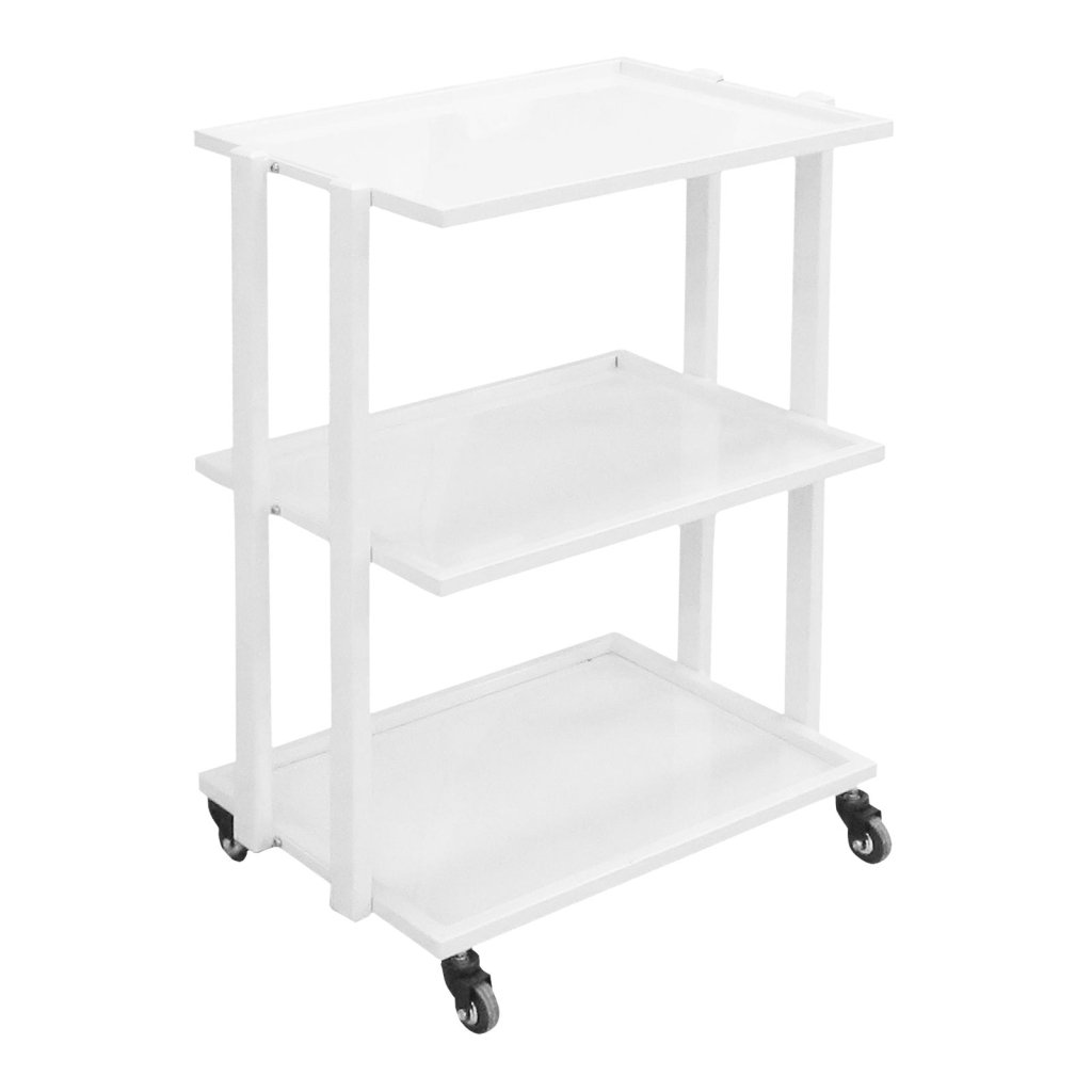 Multi - Function White Metal Trolley with Glass Surfaces - GreenLife - Trolley