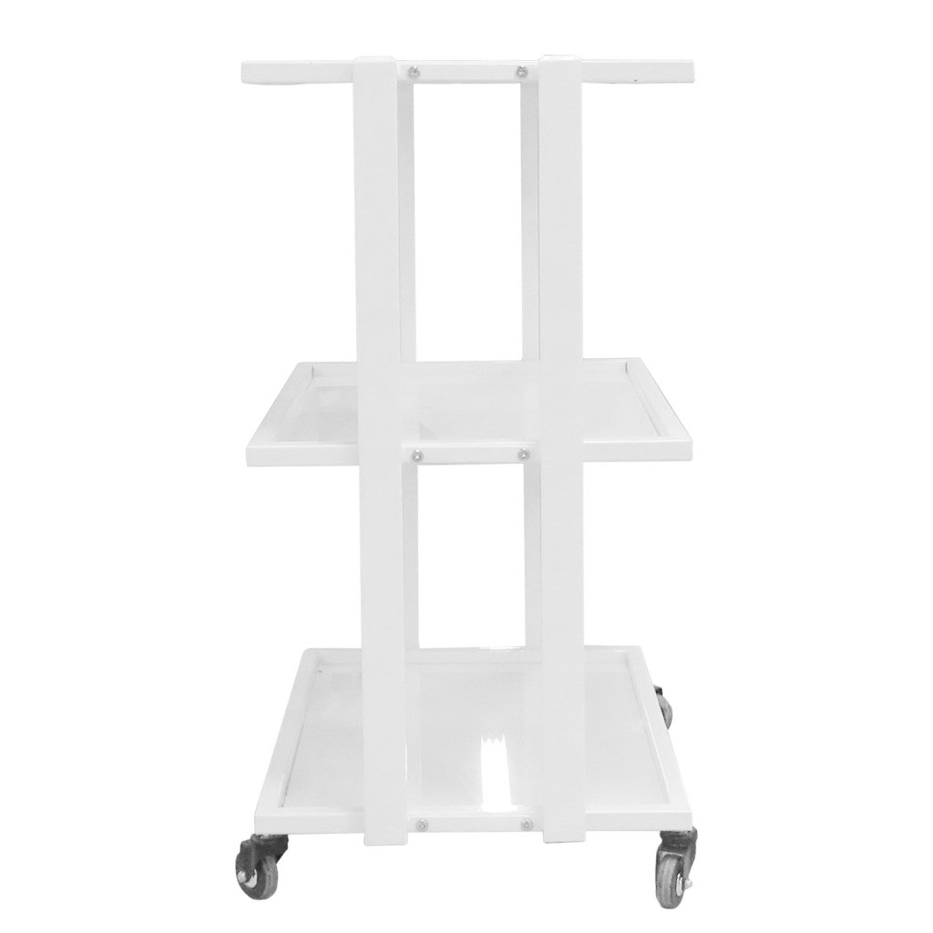 Multi - Function White Metal Trolley with Glass Surfaces - GreenLife - Trolley