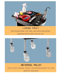 Greenlife ® Salon Trolley Cart Aluminum Board with Silicone Hairfree wheels with ABS Trays 4 Drawers Star - 461 - GreenLife - Salon Trolley