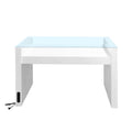 Stationary Manicure Table with Glass Tabletop & Power Socket