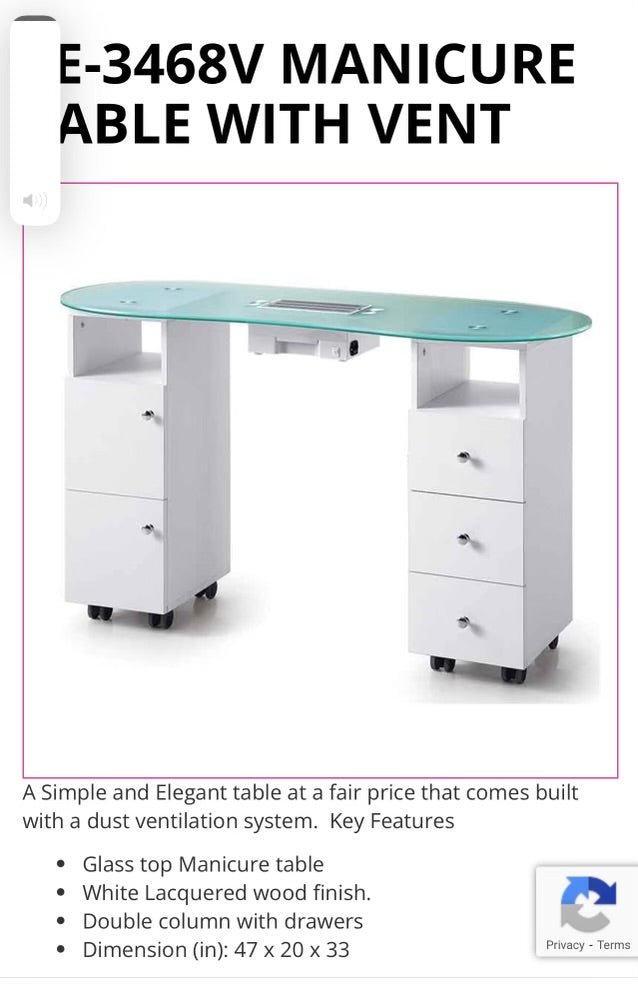 Customized Manicure Table (black) - GreenLife - 