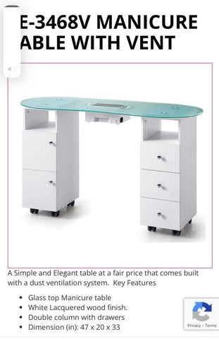 Customized Manicure Table (black) - GreenLife - 