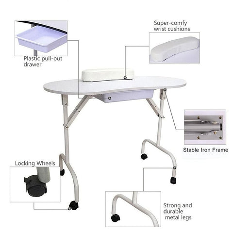 Portable Manicure Table with Carrying Bag - GreenLife - Manicure Table