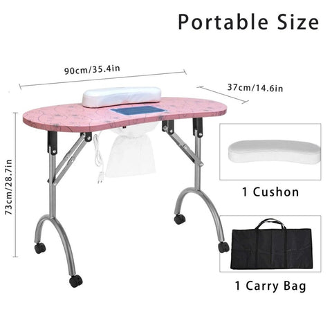Portable Manicure Table with dust collector - MT501 - GreenLife - Manicure Table