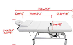 Increased Head Cradle One Motor Electric 2 Section SPA Massage bed with 4 external wheels - GreenLife - Electric Massage Bed