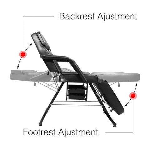 SPA Beauty Facial Bed Tattoo Chair with Storage Drawers (901) - GreenLife - Facial Bed