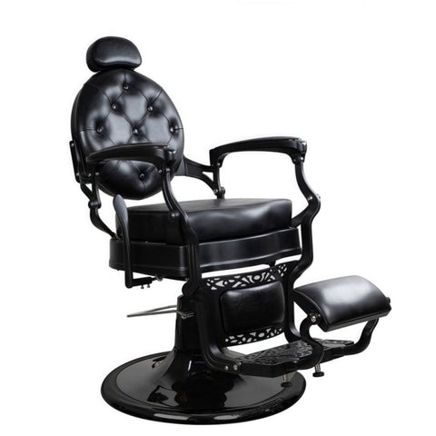 Greenlife Matte Black Antique Luxury High - Class Heavy - Duty Swivel Salon Barber Chair - GreenLife - Barber chair