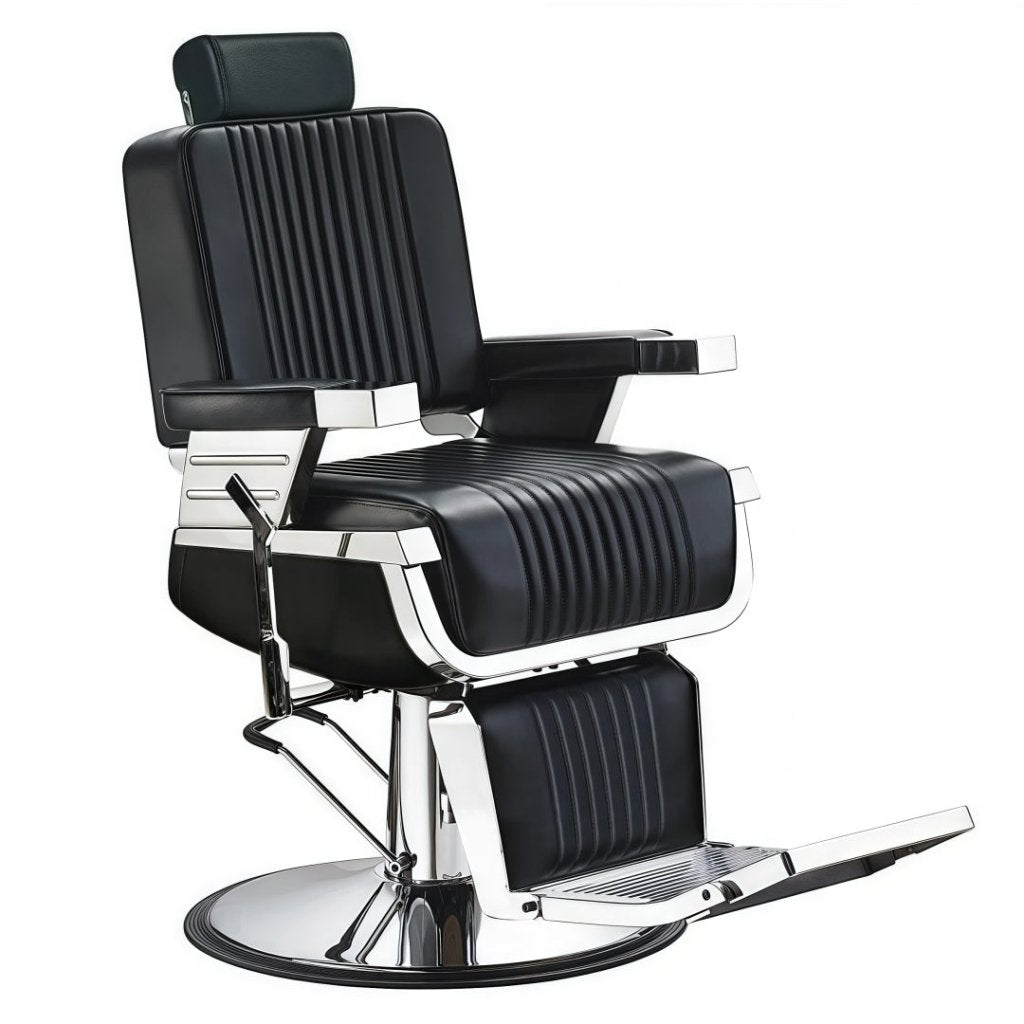 Advance Modern Recline Barber chair Black & Silver - GreenLife - Barber chair