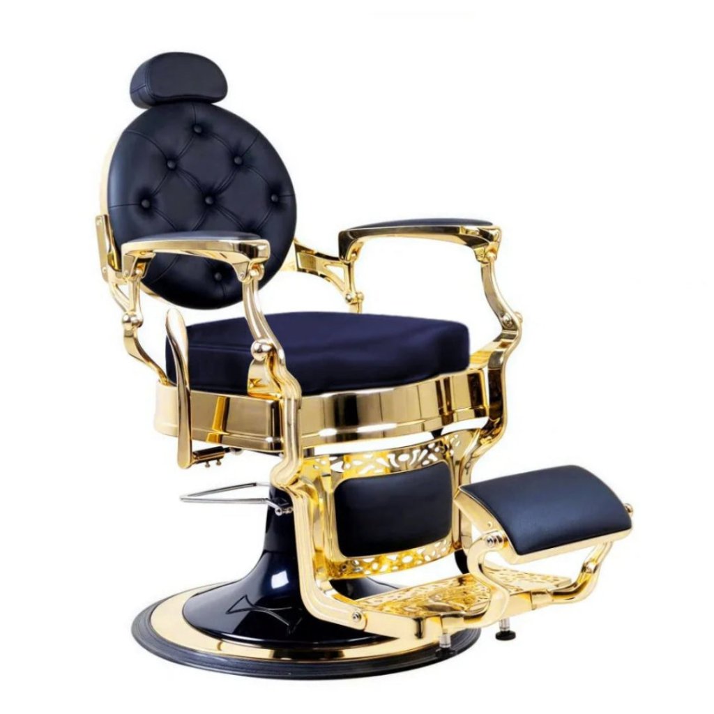 Greenlife® Throne Gold Antique Luxury Heavy - Duty Swivel Barber Chair Black & Gold - GreenLife - Barber Chair