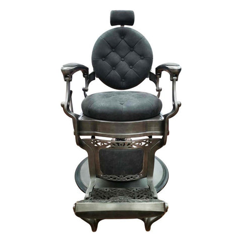 Premium Antique Salon Barber Chair (Matte Gun Grey color) - BC 511 - GreenLife - Barber chair