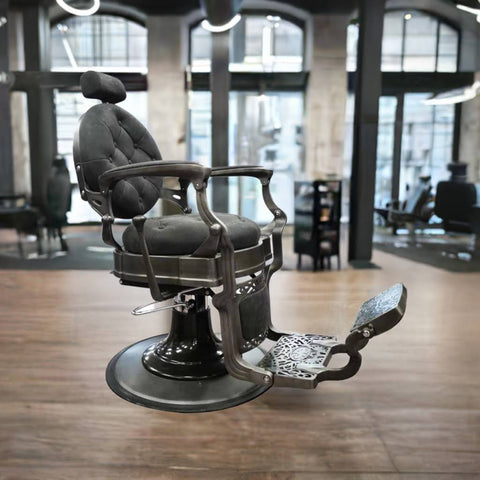 Premium Antique Salon Barber Chair (Matte Gun Grey color) - BC 511 - GreenLife - Barber chair