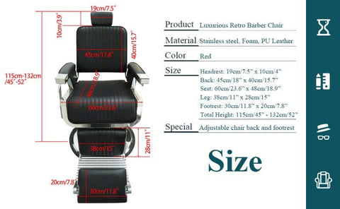 Advance Modern Recline Barber chair Black & Silver - GreenLife - Barber chair