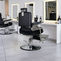 Greenlife ® Vader Advance Modern Recline Barber chair Black & Silver - GreenLife - Barber Chair