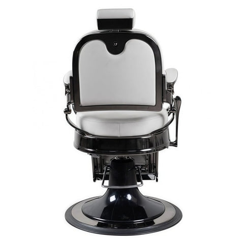 Greenlife Elegant Antique Barber Chair light grey with black Chrome - GreenLife - Barber Chair