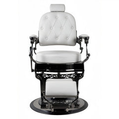 Greenlife Elegant Antique Barber Chair light grey with black Chrome - GreenLife - Barber Chair