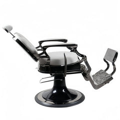 Greenlife Elegant Antique Barber Chair light grey with black Chrome - GreenLife - Barber Chair