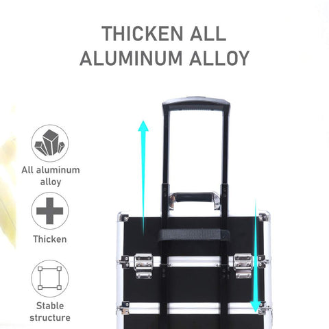 14" 4 In 1 Aluminum Rolling Makeup Case - GreenLife - Makeup Case