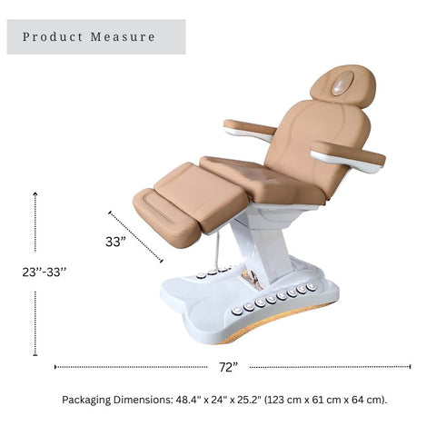 4 - Motors Beauty Chair with big sized foot control bottons & Handheld Controler - GreenLife - Electric Facial Bed