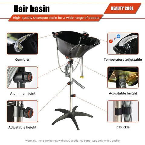 SalonLand Removable Portable Shampoo Basin with Wheels - GreenLife - Portable Shampoo Sink