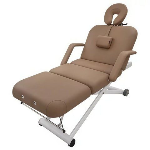 SilverFox 3 motors 4 Section Electric Massage Table 2274B with Hand Controller Cream / Black - GreenLife - Electric Massage Bed