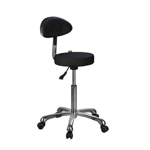 Silverfox Beauty Salon Rolling Stool With Backrest 1023Ab2 - Greenlife - Silverfox Stools