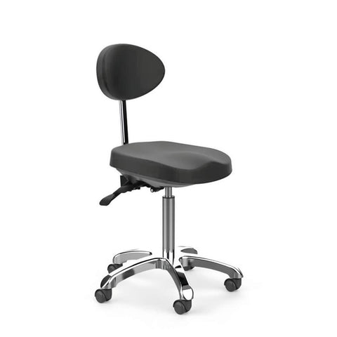 Silverfox Rolling Stool Doctor chair with Back Support 1025E - GreenLife - Silverfox stools