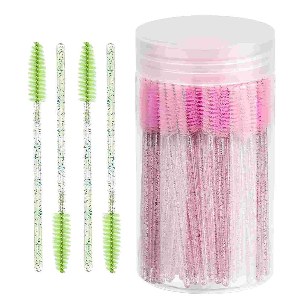 (Mix)100 Pcs in Bottle Mascara Wands Applicator（crystal） - GreenLife - 