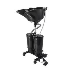 Portable Shampoo Bowl with Water Pump Drain Sprayer Hose and Bucket Hair Portable Sink Adjustable Washing Shampoo Basin