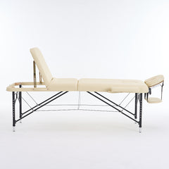 Greenlife ® master 3 Section 5" Aluminum Super Portable Massage Table - Black / Cream  MTA132