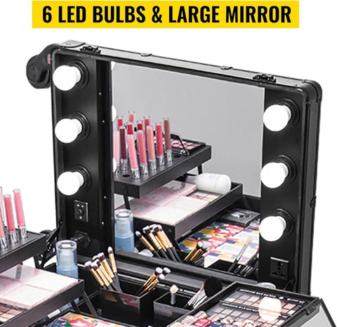 24 inches Makeup Case with LED Light Bulbs - GreenLife - Beauty Supplies