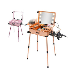 24 inches Makeup Rolling Case with LED Lamp and Bluetooth speaker - GreenLife - Makeup Case