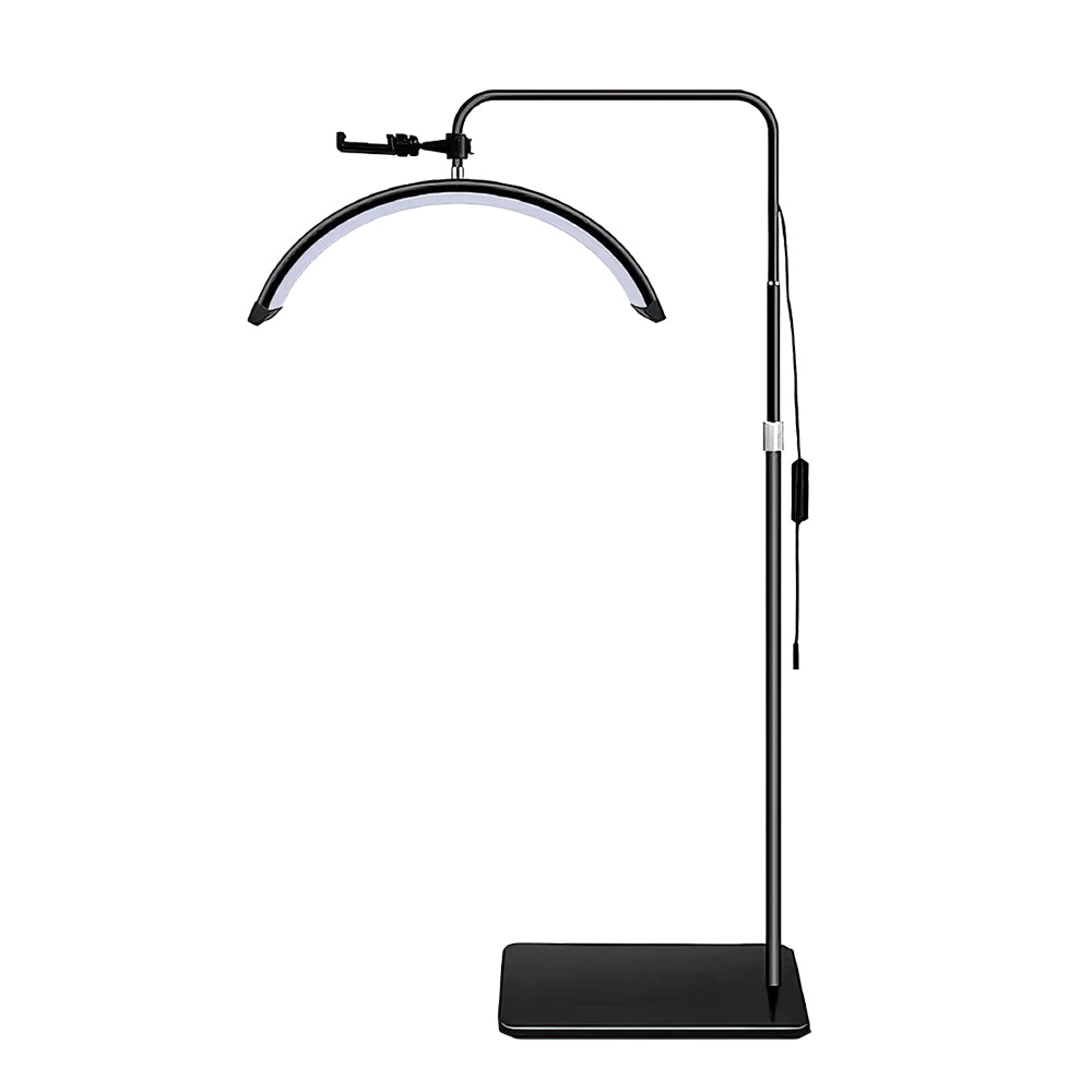 White Crescent - Shaped Makeup and Nail Art Embroidery Floor Lamp with 320 LED Beads, Thickened and Reinforced Bracket - GreenLife -