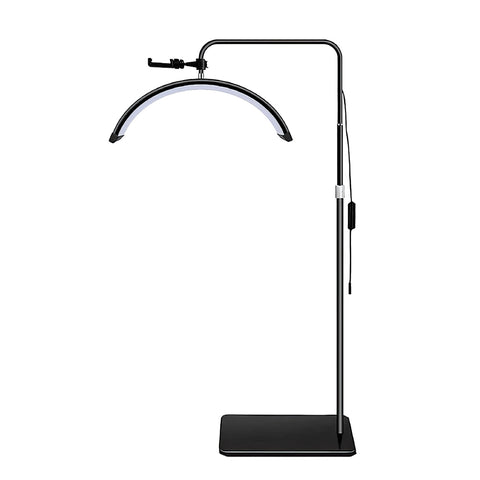 White Crescent - Shaped Makeup and Nail Art Embroidery Floor Lamp with 320 LED Beads, Thickened and Reinforced Bracket - GreenLife -