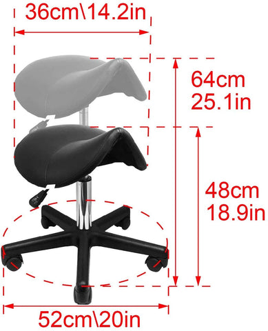 Choice Hydraulic Adjustable Height Rolling Saddle Stool - RSS411