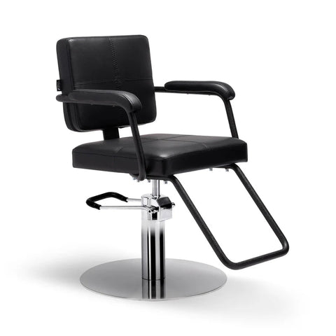 Lanvain Blake Hair Salon Styling Chairs 63 - 1 Round stainless steel - GreenLife - Barber Chair