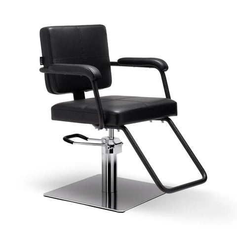 Lanvain Blake Hair Salon Styling Chairs 63 - 1 Round stainless steel - GreenLife - Barber Chair