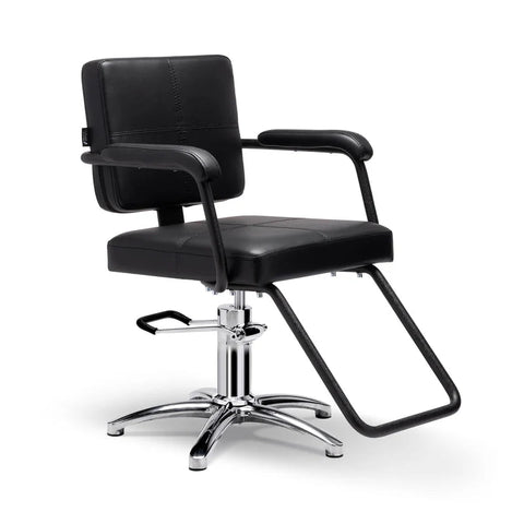 Lanvain Blake Hair Salon Styling Chairs 63 - 1 Round stainless steel - GreenLife - Barber Chair