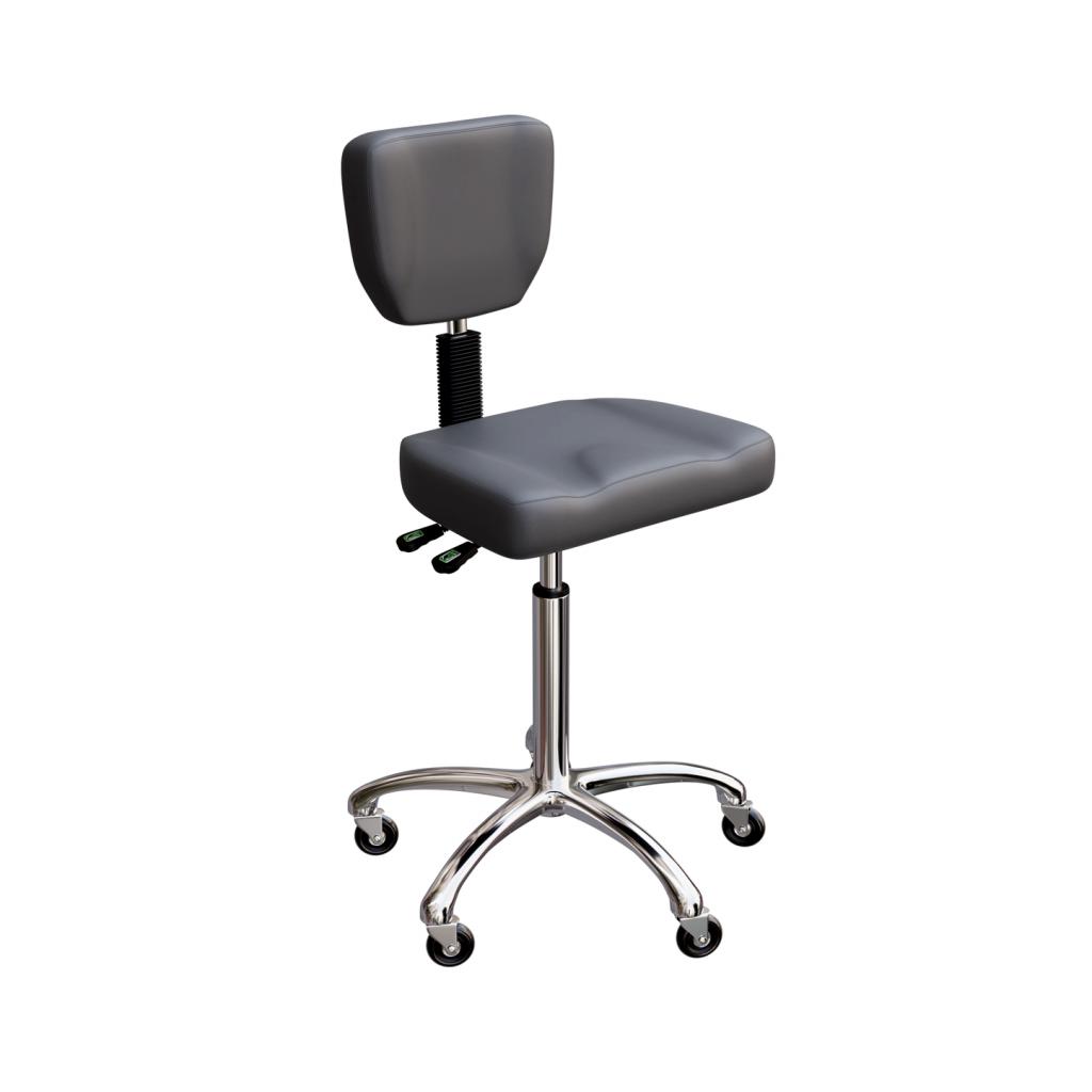 Silverfox Rolling Stool with Backrest 1030 - GreenLife - Rolling Stool