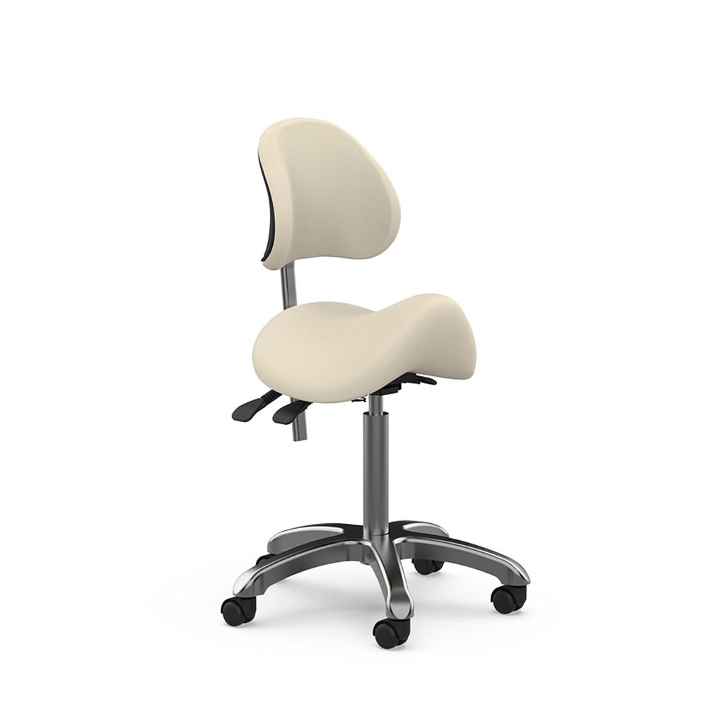 Silverfox Saddle Rolling Stool with Backrest 1025A - GreenLife - Rolling Stool