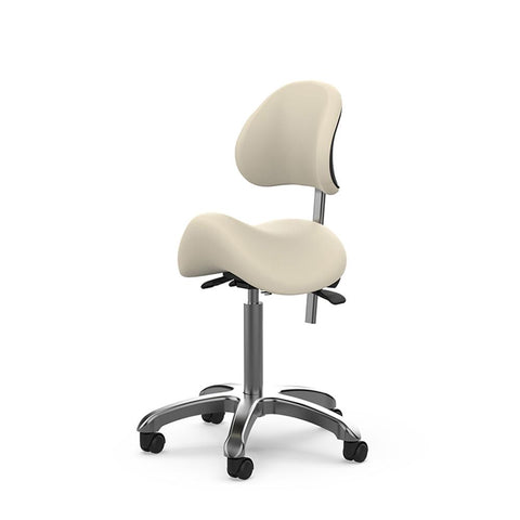 Silverfox Saddle Rolling Stool with Backrest 1025A - GreenLife - Rolling Stool
