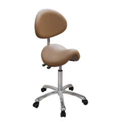 Silverfox Saddle Rolling Stool with Backrest 1025A - GreenLife - Rolling Stool