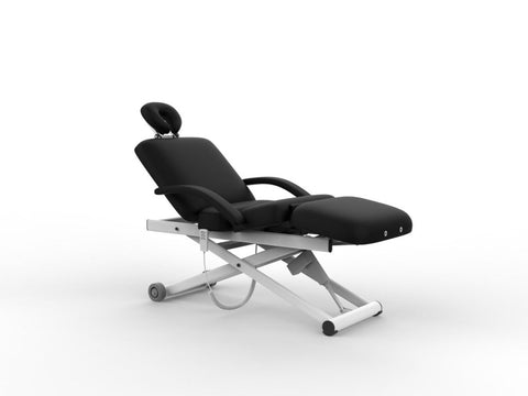 SilverFox 3 motors 4 Section Electric Massage Table 2274B with Foot Pedal Cream / Black - GreenLife - Electric Massage Bed