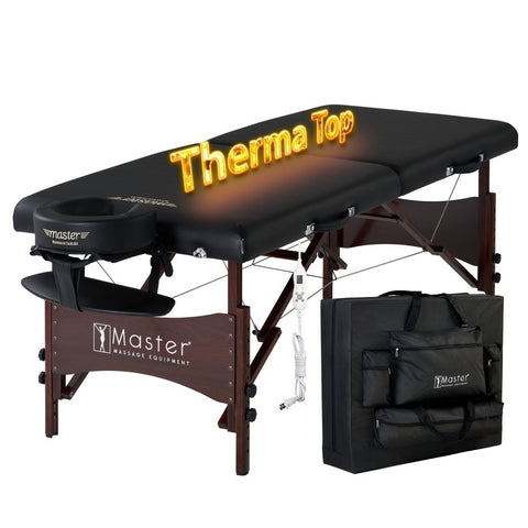 Master Massage 30'' Roma II Portable Massage Table Deluxe Package with Ambient Light System - GreenLife - Massage Tables