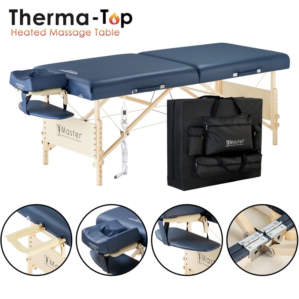 Master Massage 30inch CORONADOPortable Massage Master Massage 30" CORONADO™ Portable Massage Table Package with 3" Thick Cushion of Foam for Maximum Comfort! (Royal Blue Color) Package with Therma - Top® - Adjustable Heating System! (Royal Blue Color) - GreenLife - Massage Tables